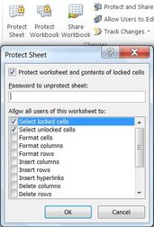 Worksheet protection in Excel 2010