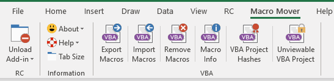 VBA Macro Mover Excel addin