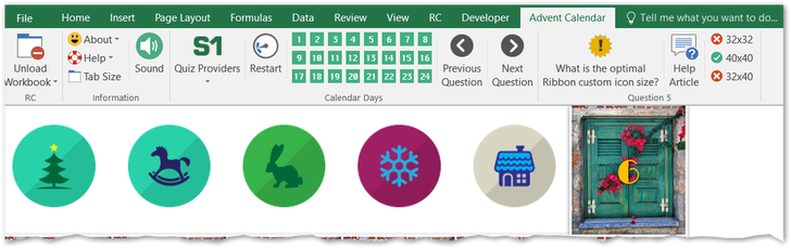 Excel Advent Calendar powered by Ribbon Commander