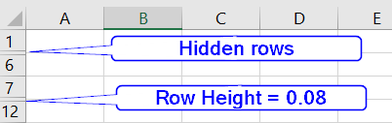 idden Rows in Unprotected Worksheets