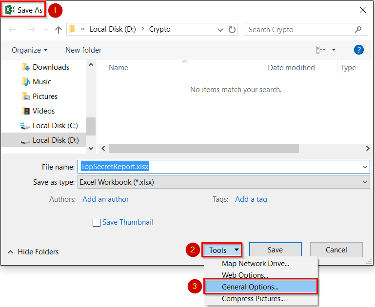 encrypted excel files