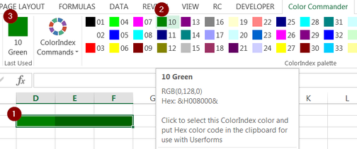 Excel color commander addin