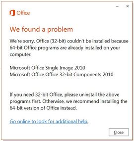 Office 32 64 bit error