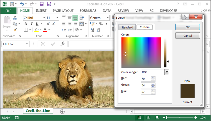 Cecil the Lion in Excel